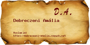 Debreczeni Amália névjegykártya